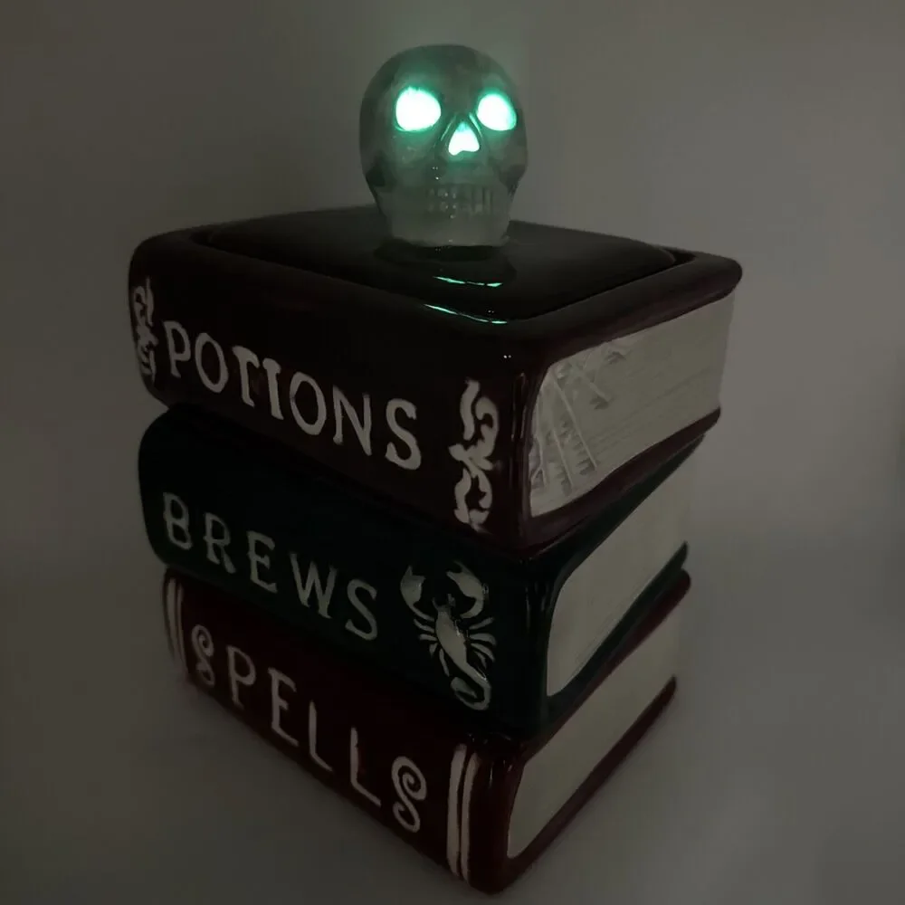Mr.‎ Christmas Potions Brews Spells Books Cookie Jar Light Up Skull Witchcraft